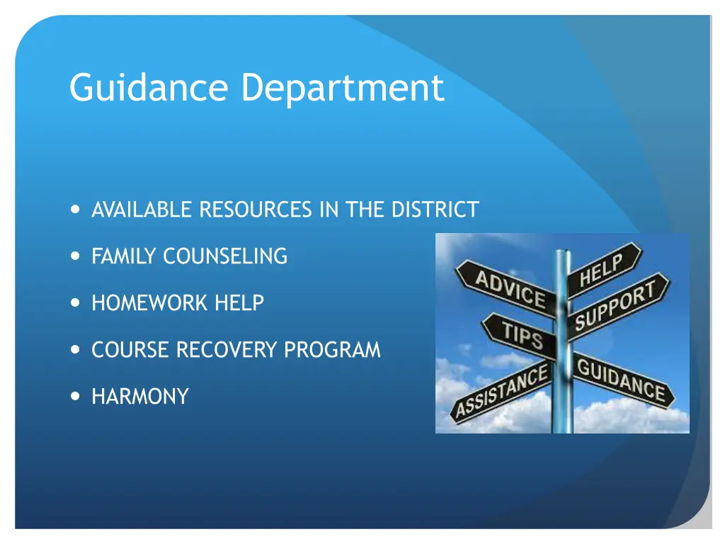 guidance department