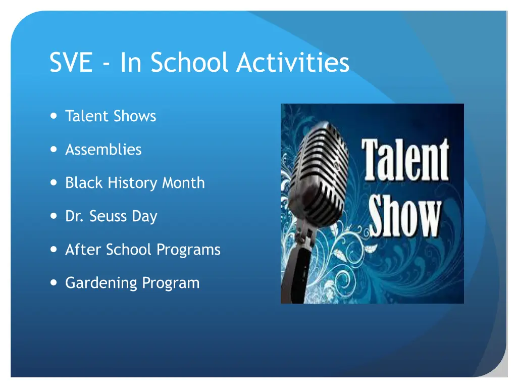sve in school activities