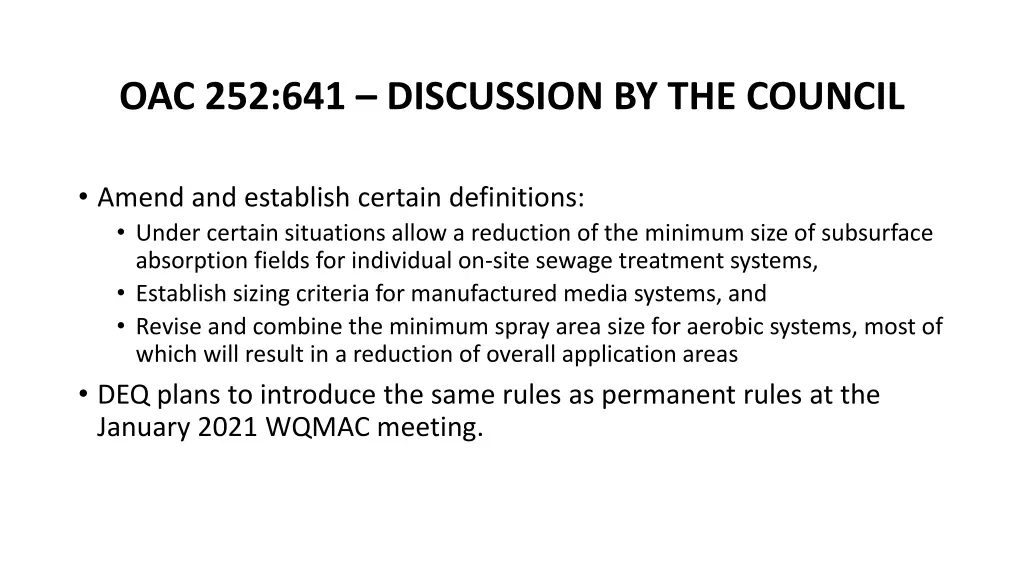 oac 252 641 discussion by the council