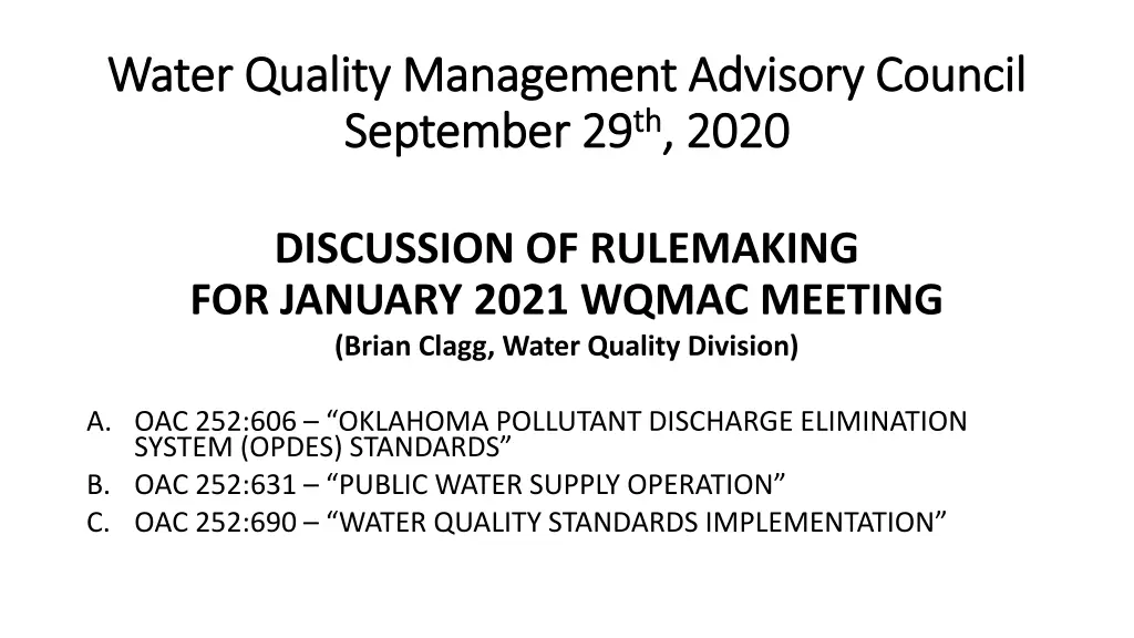 water quality management advisory council water 7