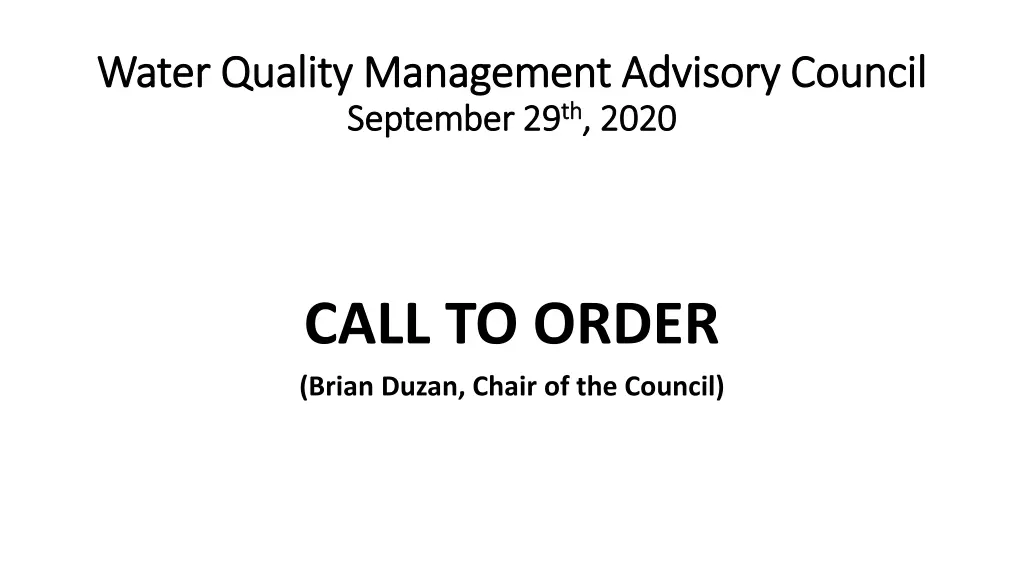 water quality management advisory council water
