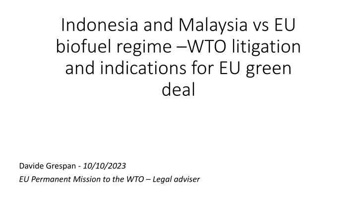 indonesia and malaysia vs eu biofuel regime