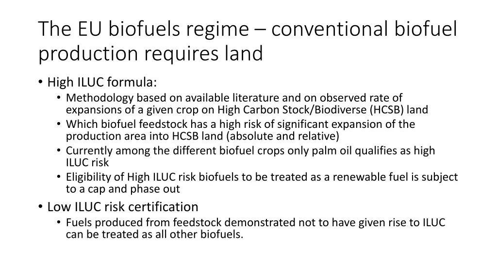 the eu biofuels regime conventional biofuel