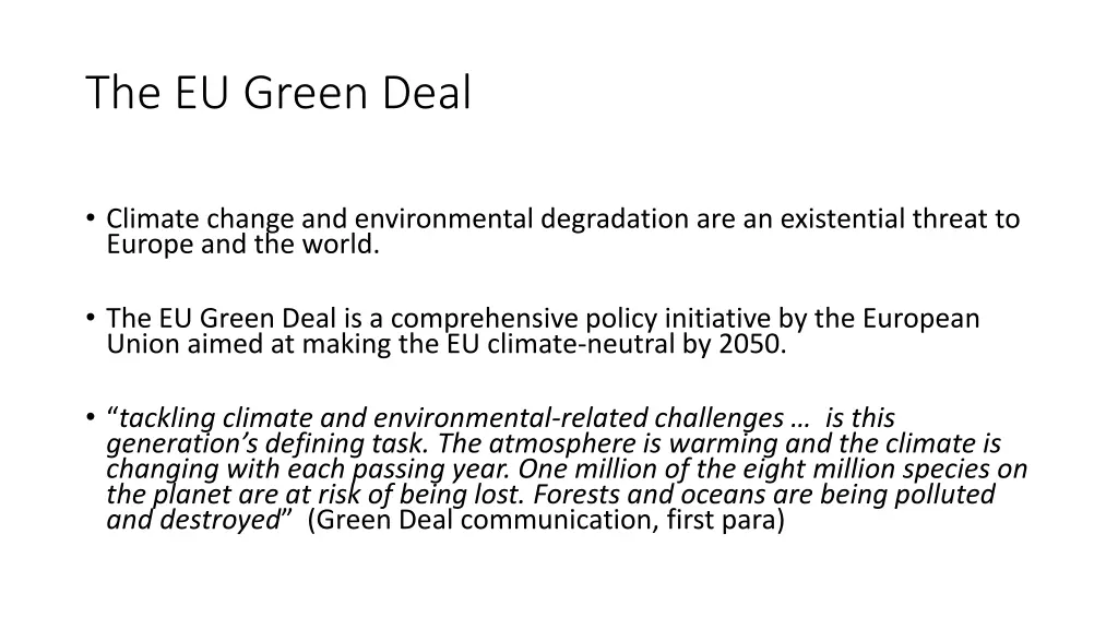 the eu green deal