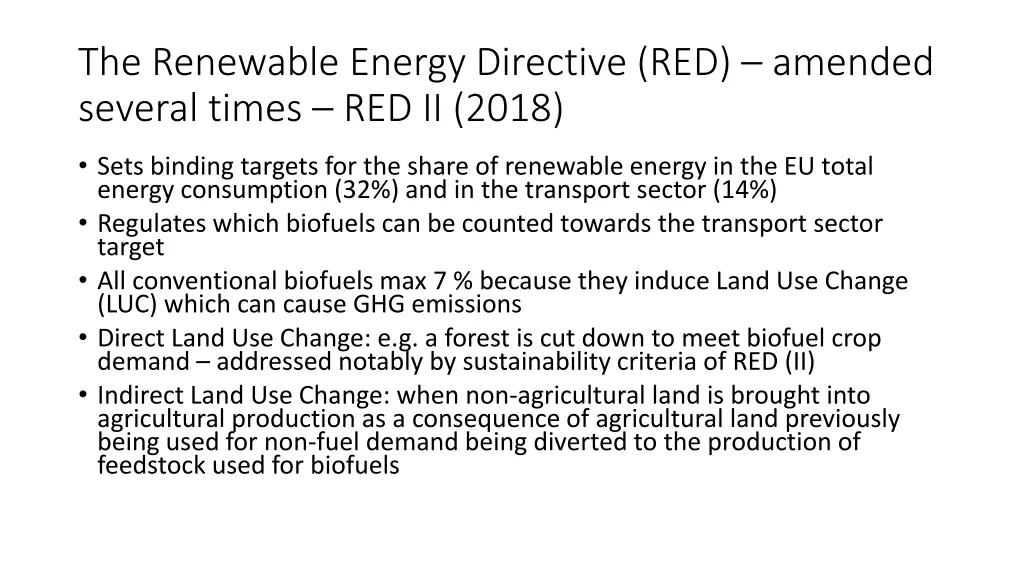 the renewable energy directive red amended