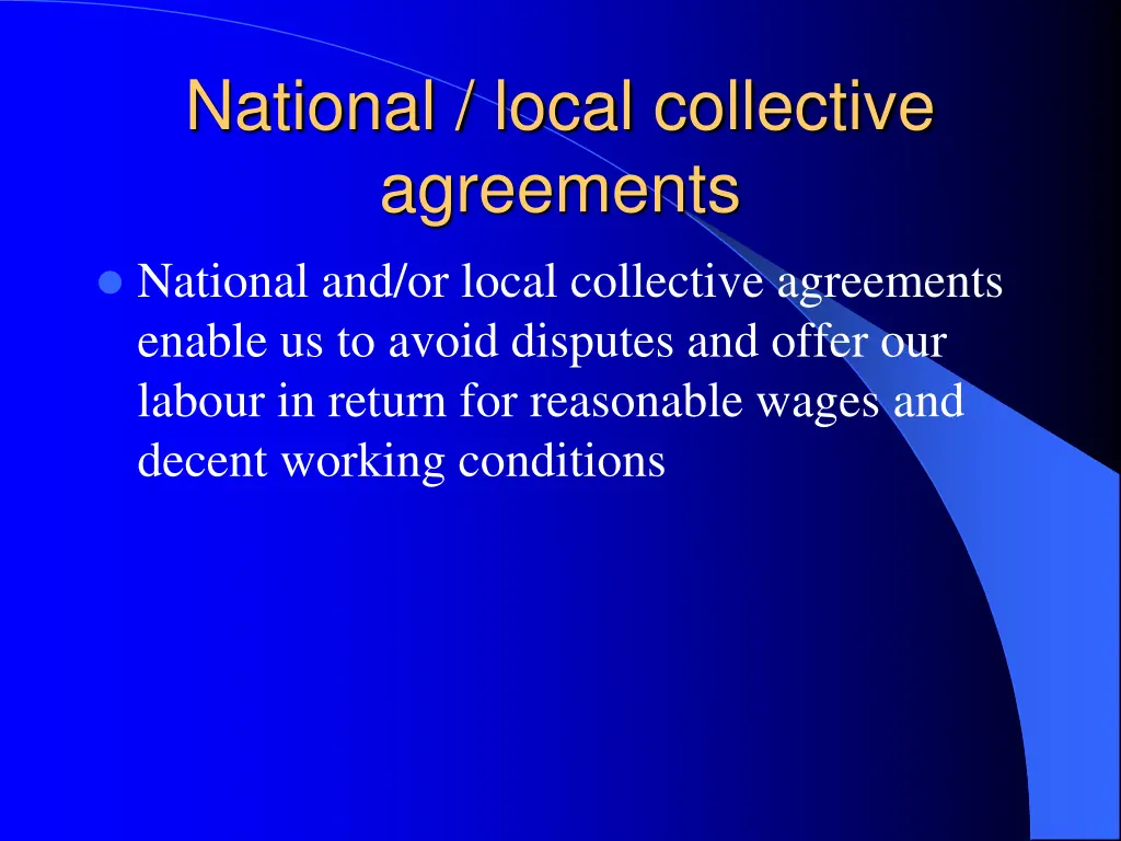 national local collective agreements