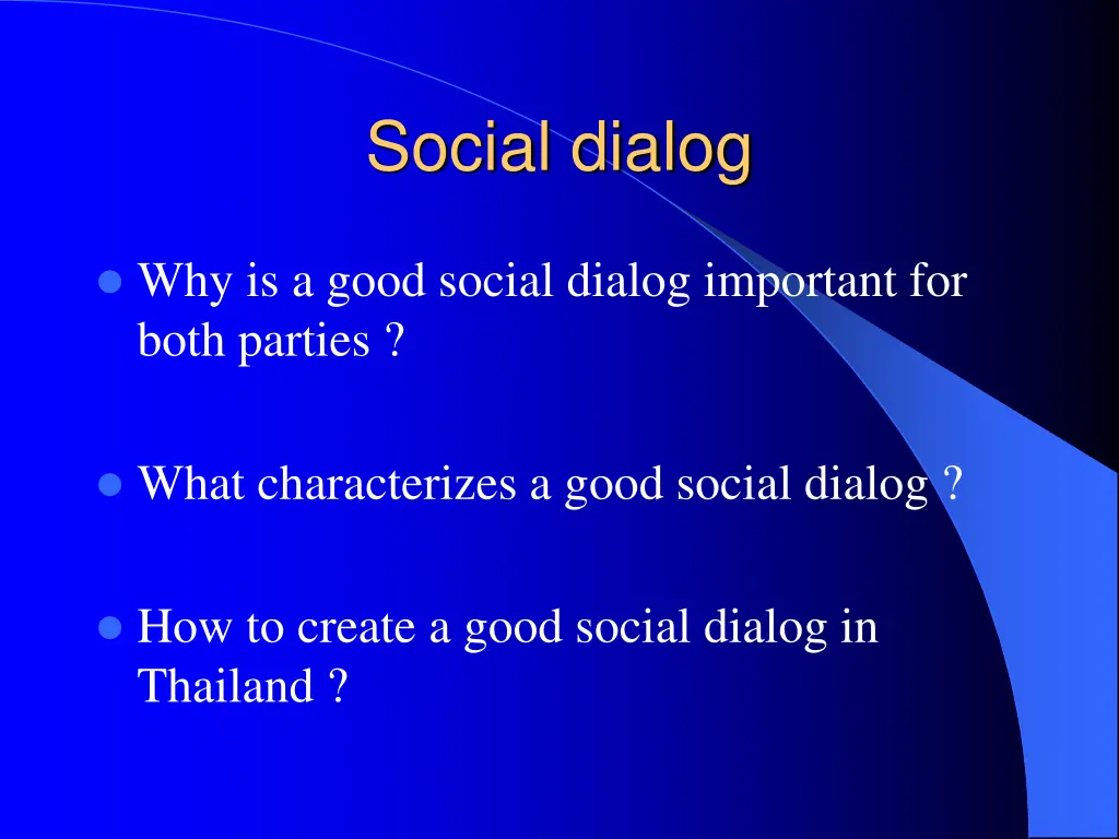 social dialog