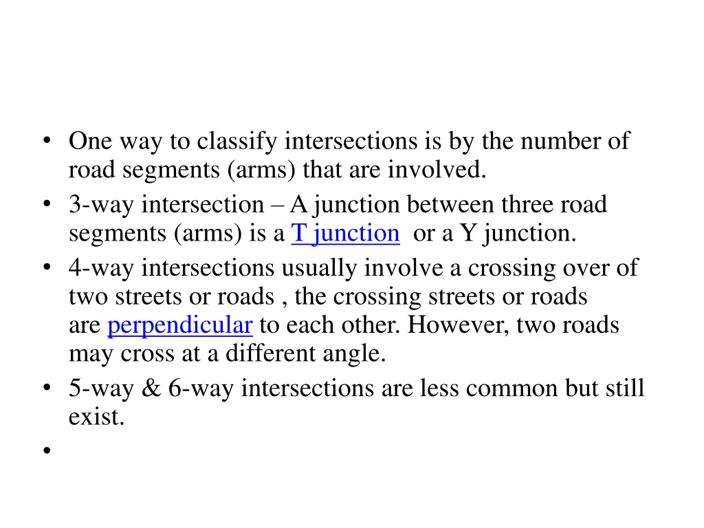 one way to classify intersections
