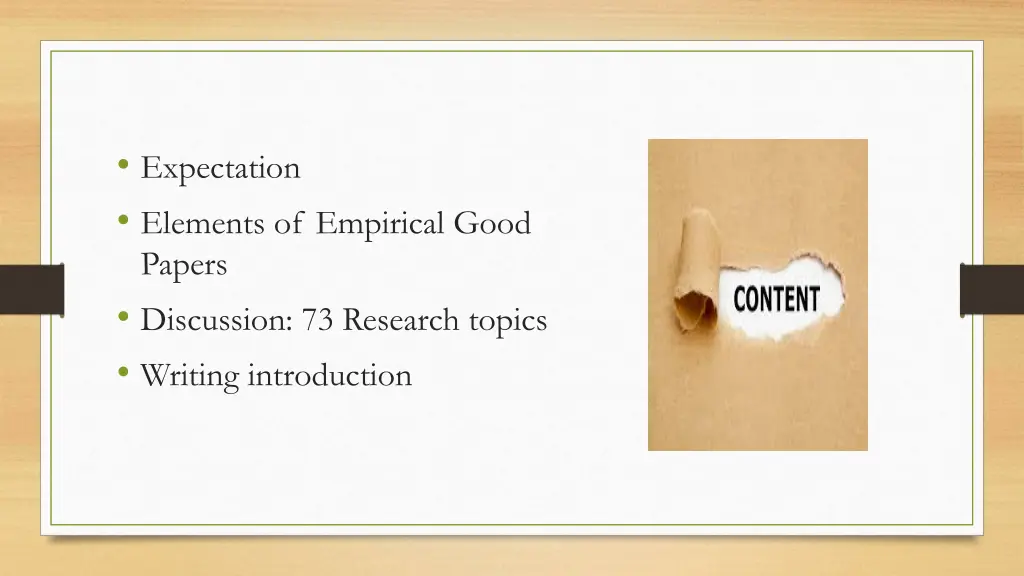 expectation elements of empirical good papers