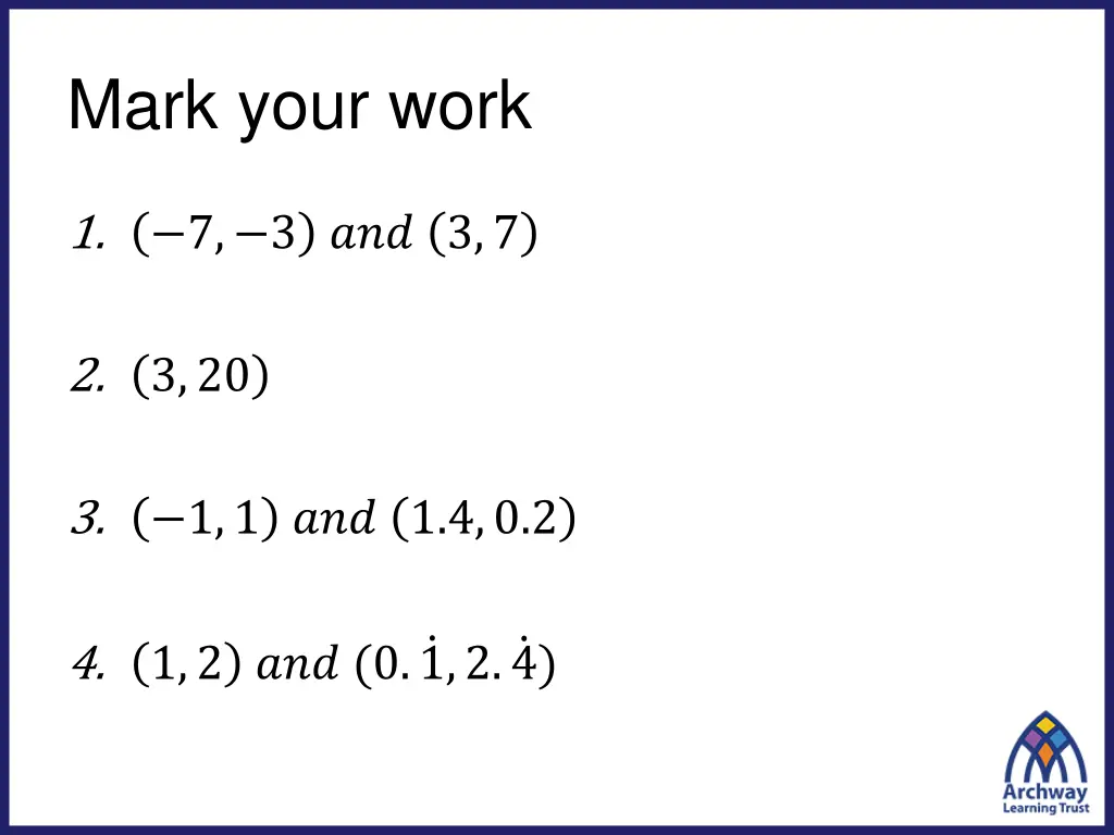 mark your work
