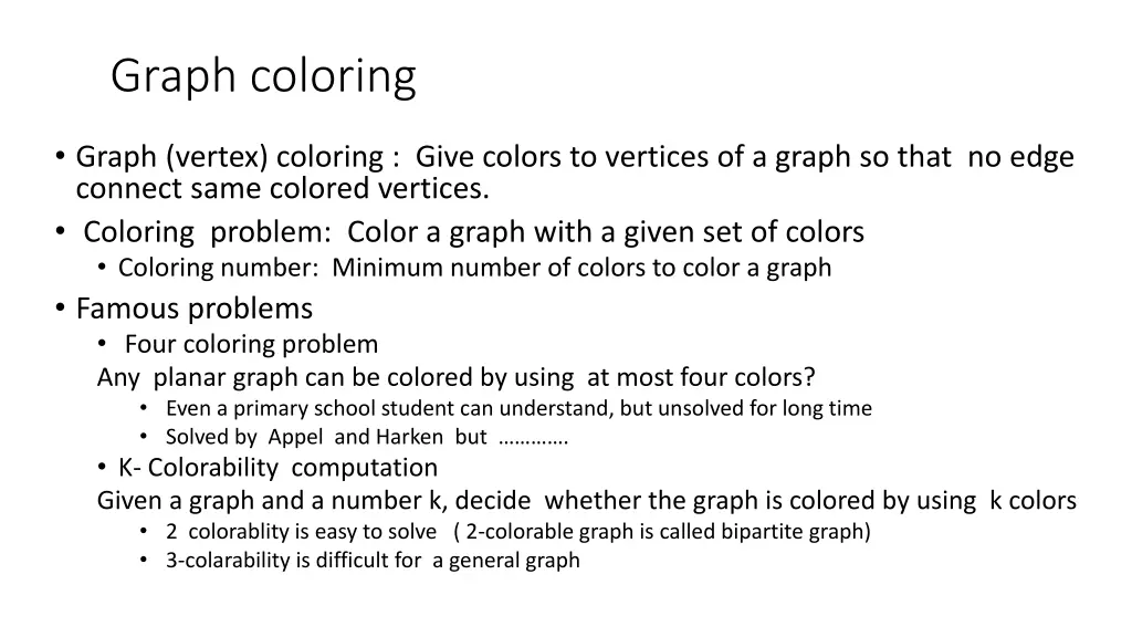 graph coloring