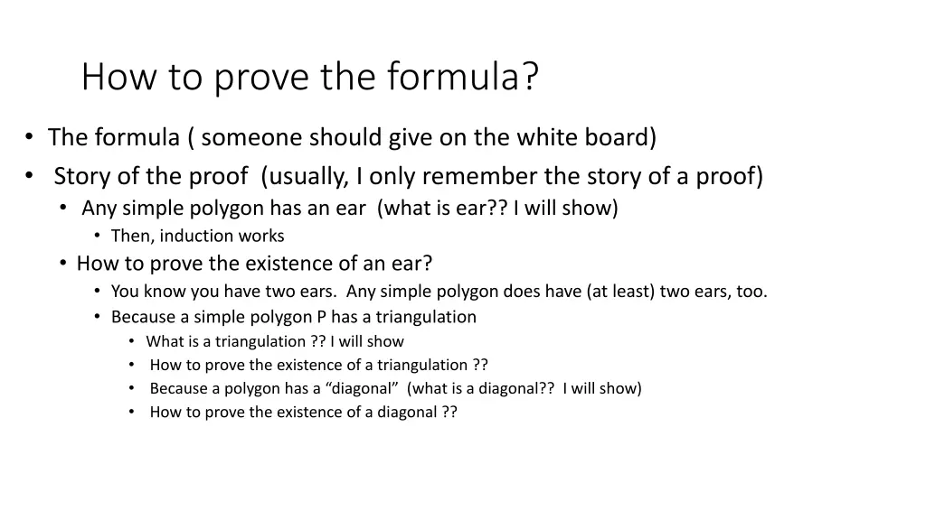 how to prove the formula