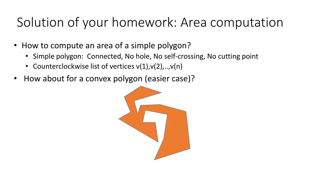 solution of your homework area computation