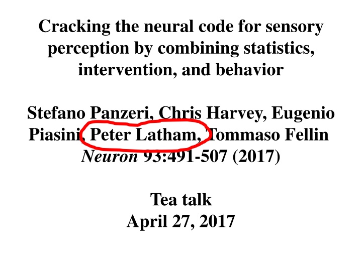 cracking the neural code for sensory perception