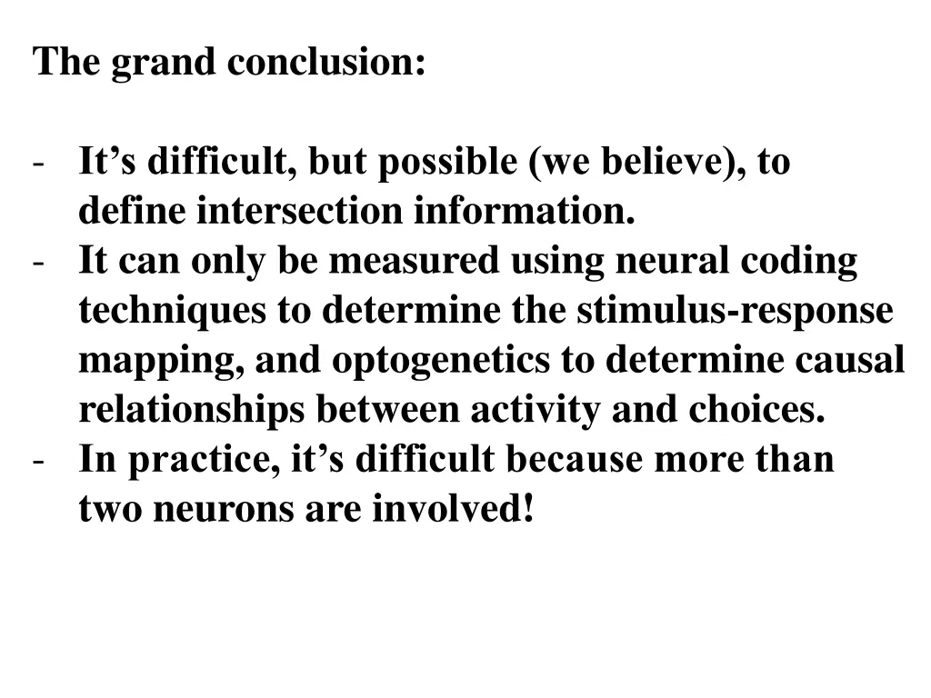 the grand conclusion