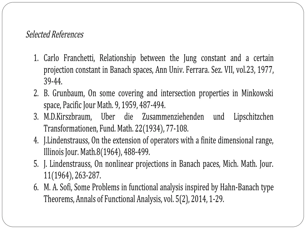 selected references 1 carlo franchetti