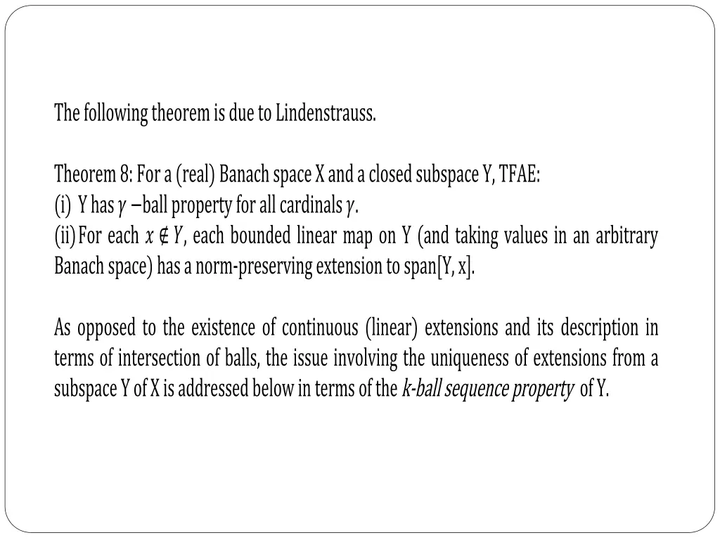 the following theorem is due to lindenstrauss