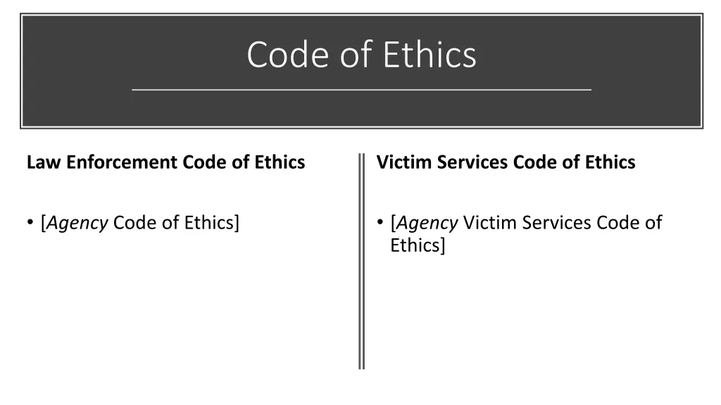 code of ethics