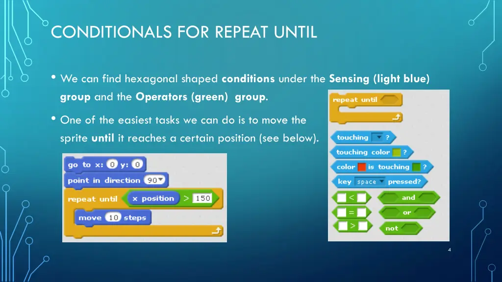 conditionals for repeat until