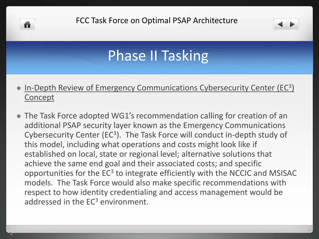 fcc task force on optimal psap architecture