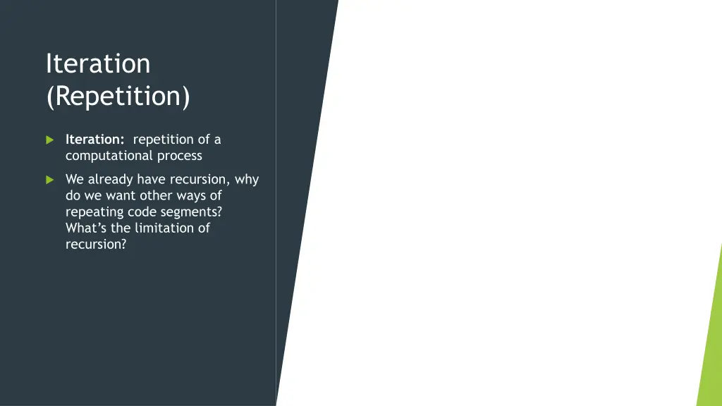iteration repetition