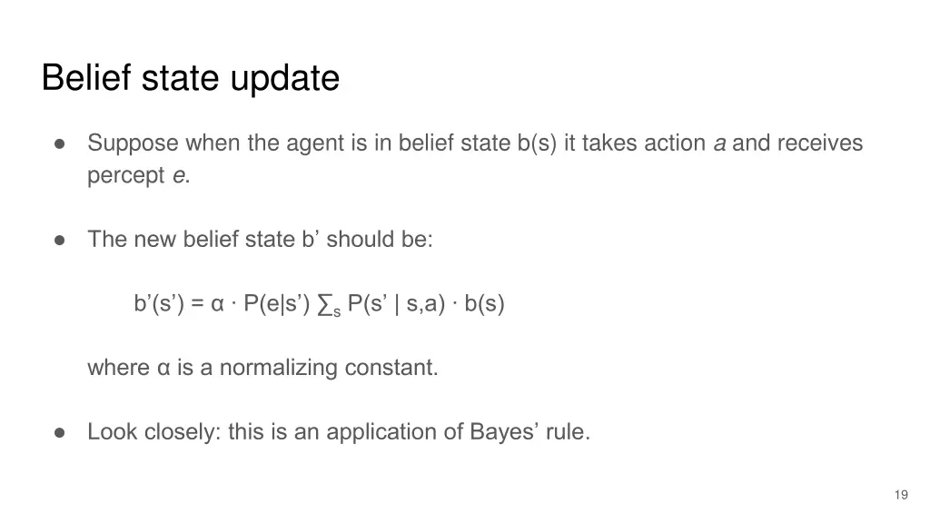 belief state update