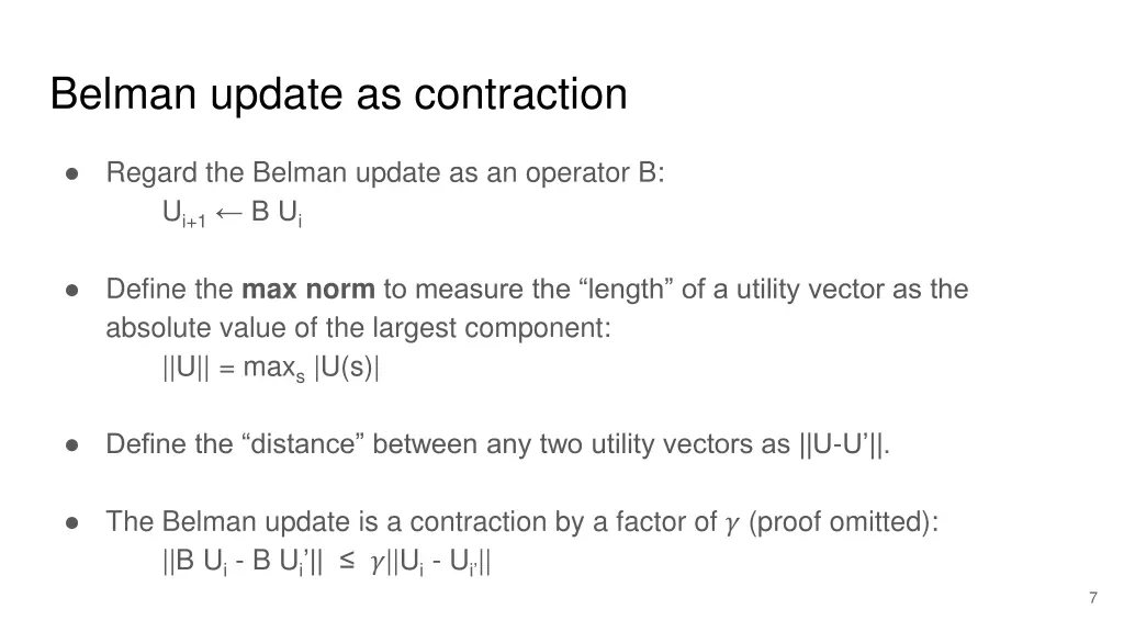 belman update as contraction