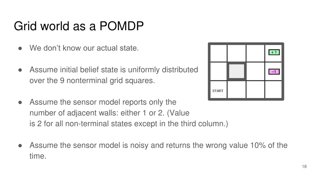grid world as a pomdp