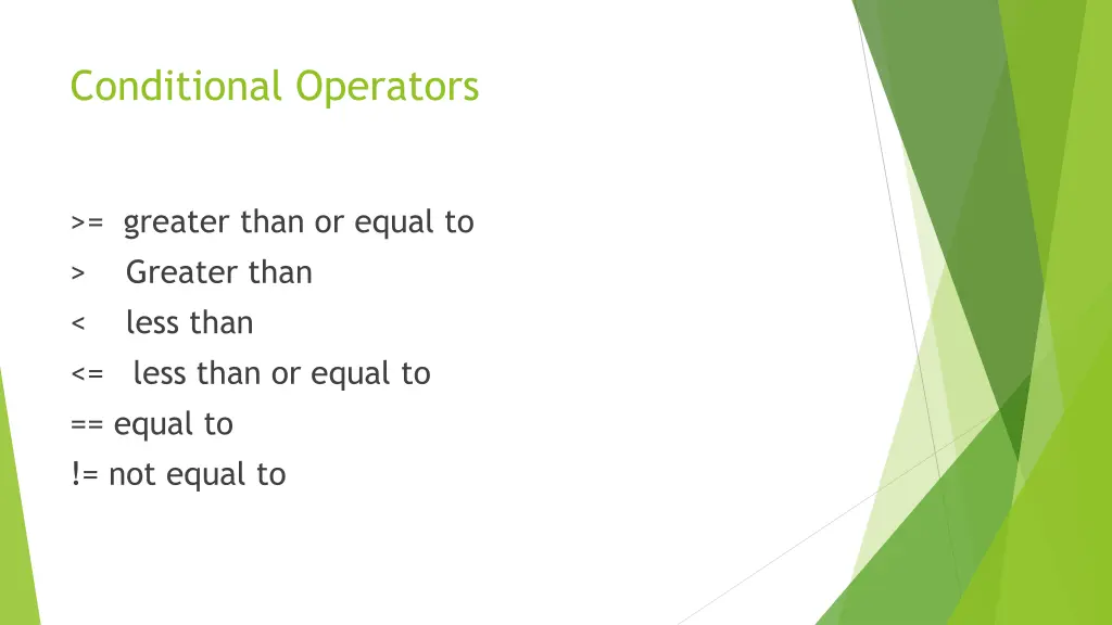 conditional operators