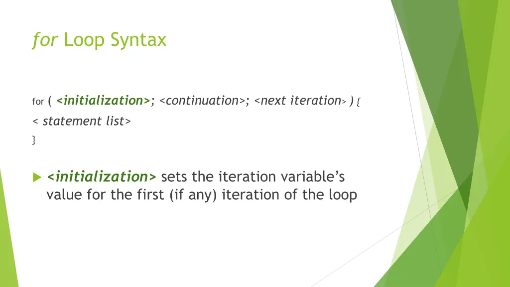 for loop syntax 4