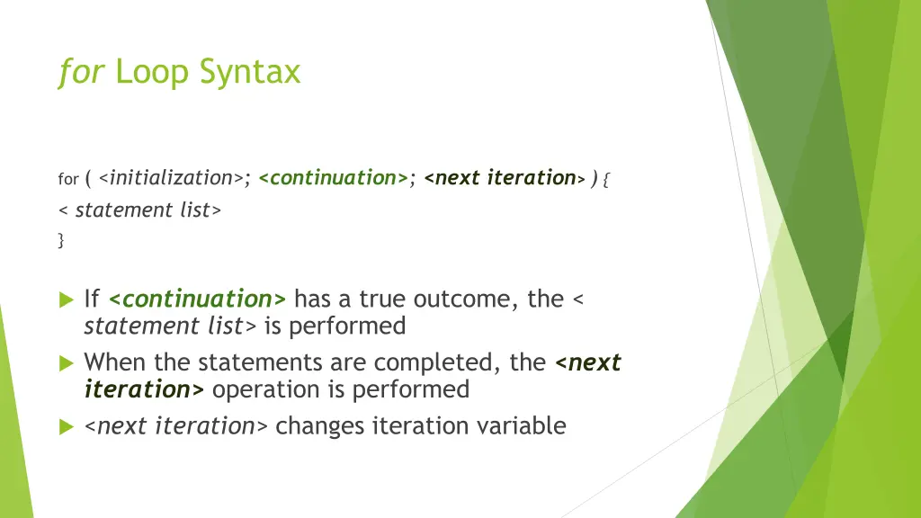 for loop syntax 6
