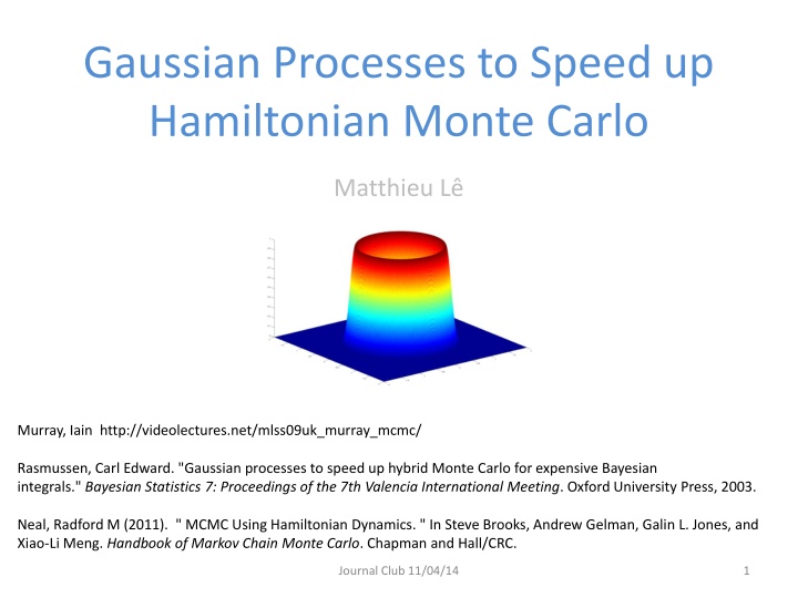 gaussian processes to speed up hamiltonian monte