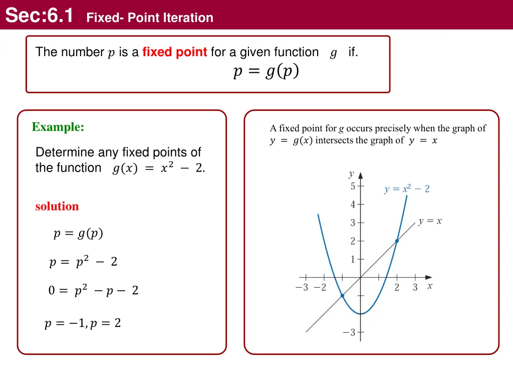 sec 6 1 fixed point iteration