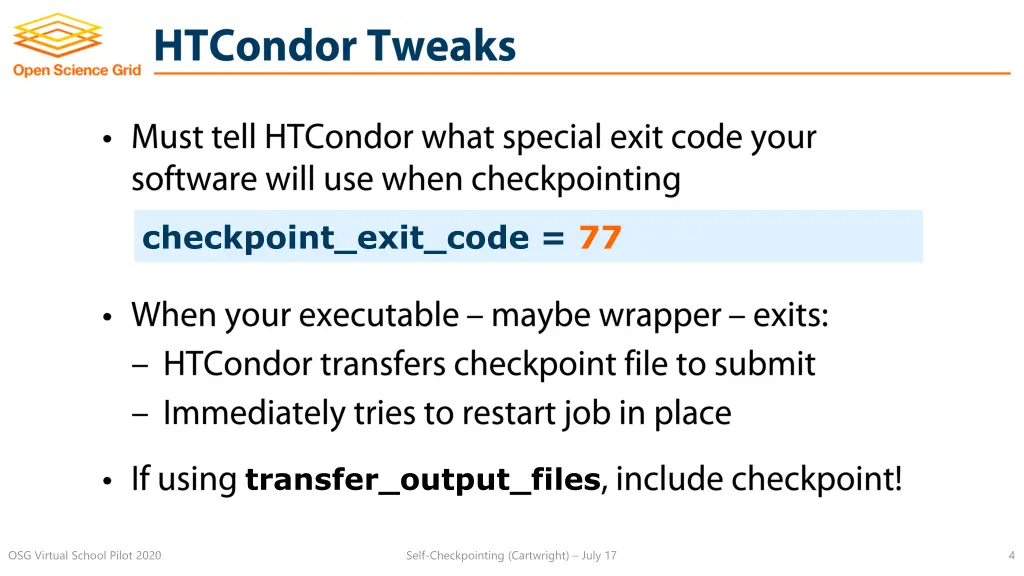 checkpoint exit code 77