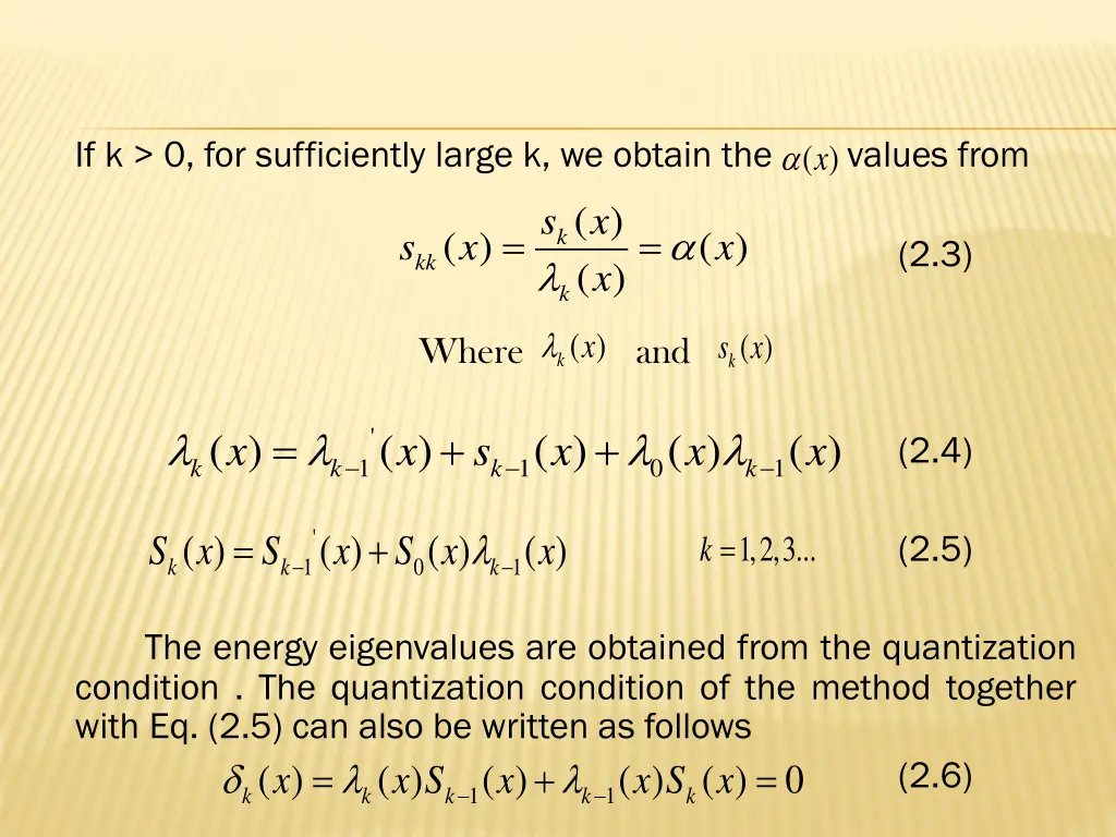 if k 0 for sufficiently large k we obtain