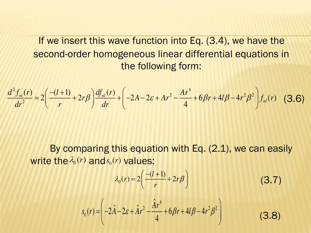 if we insert this wave function into