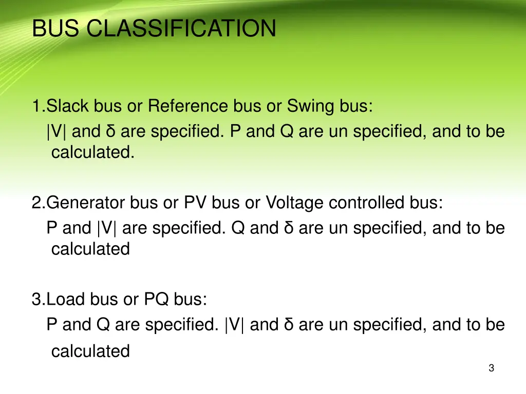 bus classification
