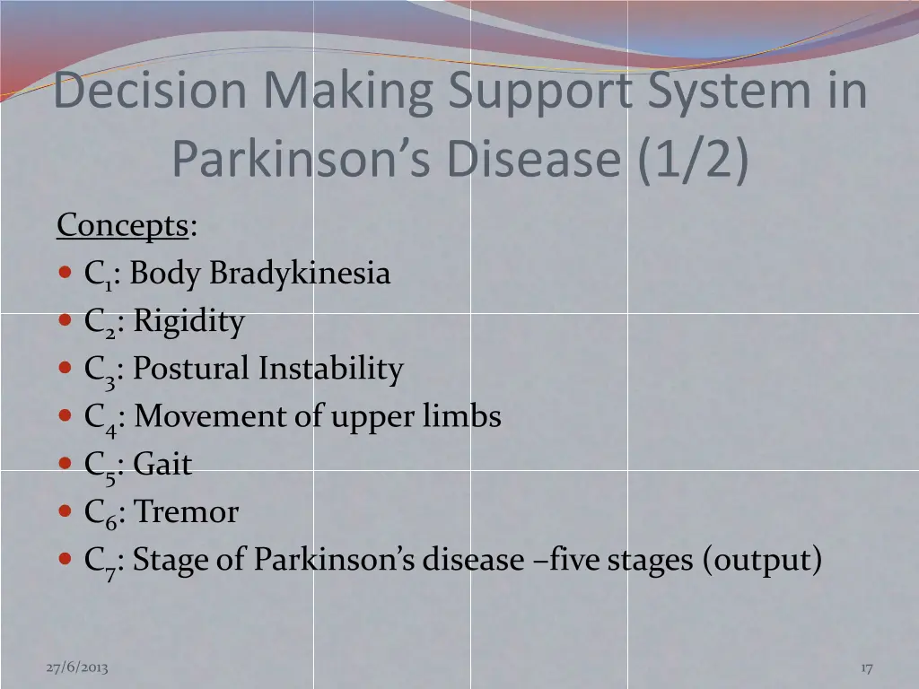 decision making support system in parkinson