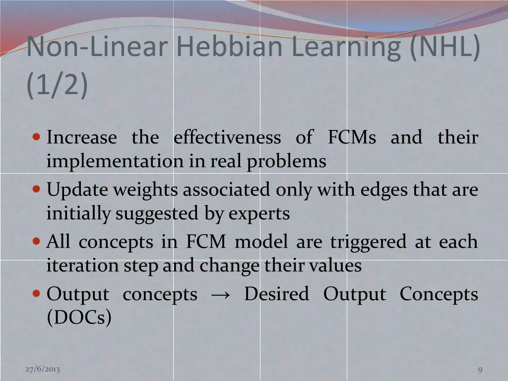 non linear hebbian learning nhl 1 2