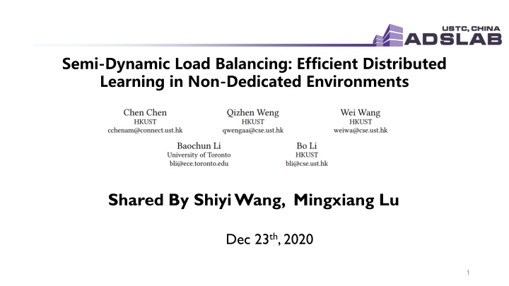 semi dynamic load balancing efficient distributed
