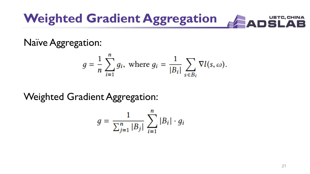 weighted gradient aggregation