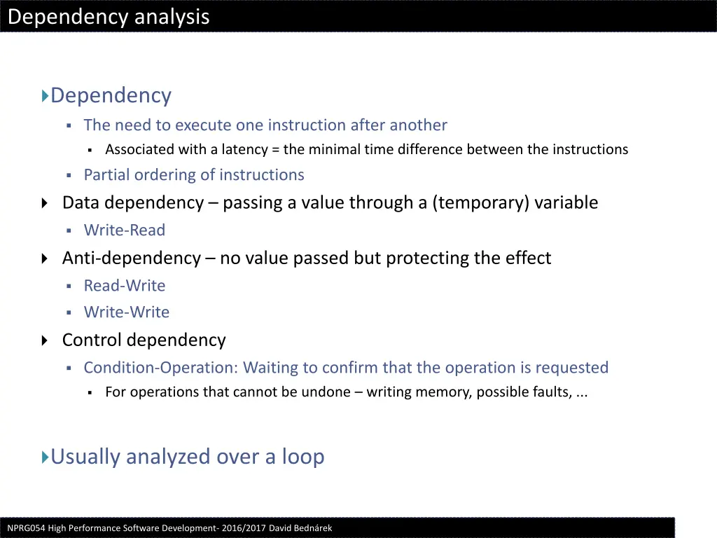 dependency analysis