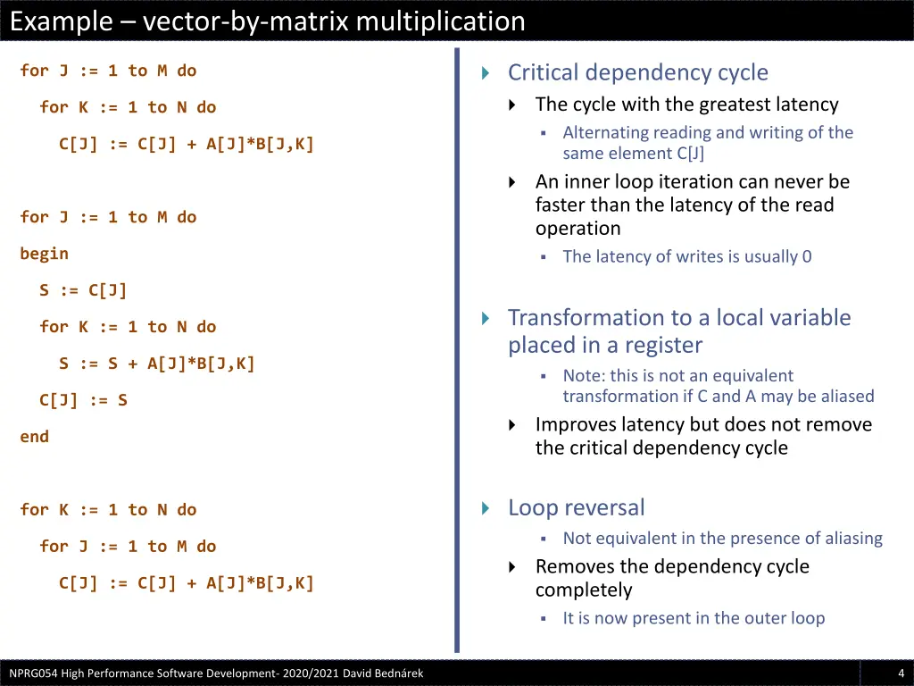 example vector by matrix multiplication