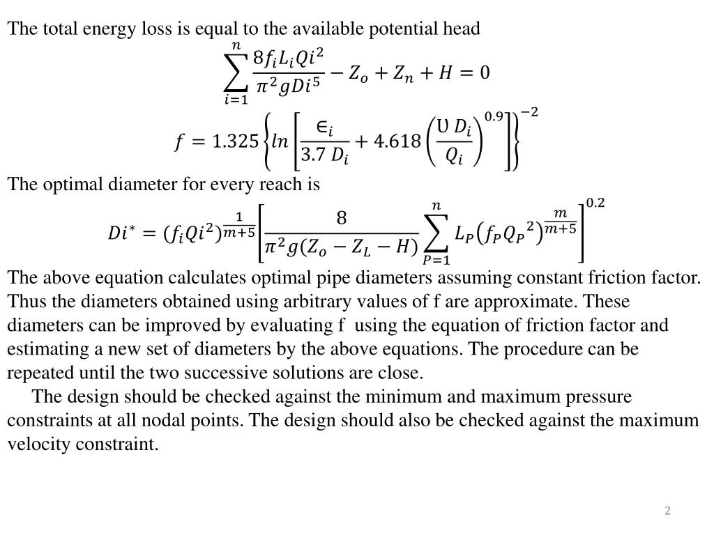 the total energy loss is equal to the available