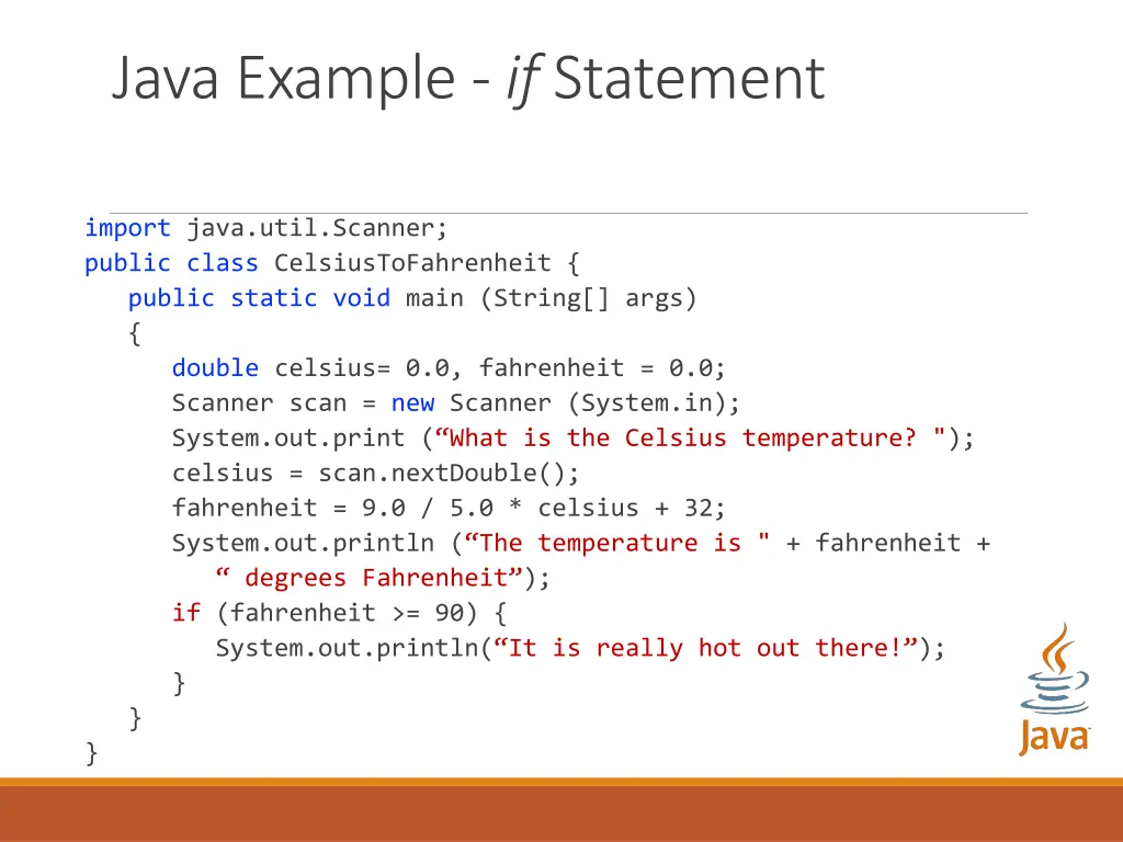 java example if statement