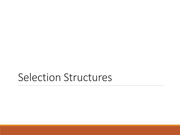 selection structures