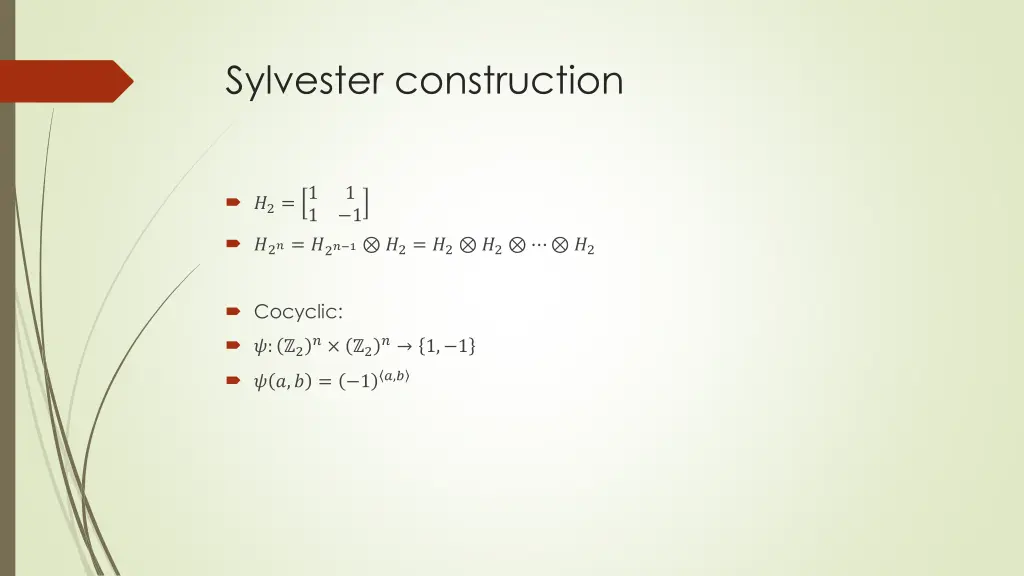sylvester construction