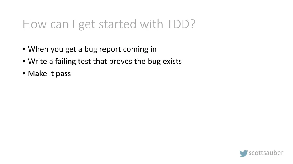 how can i get started with tdd