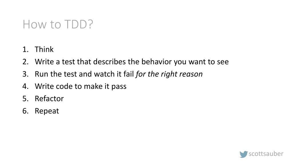 how to tdd