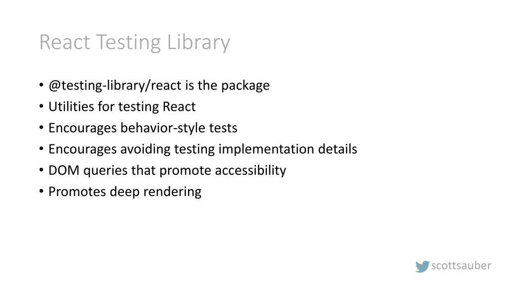 react testing library
